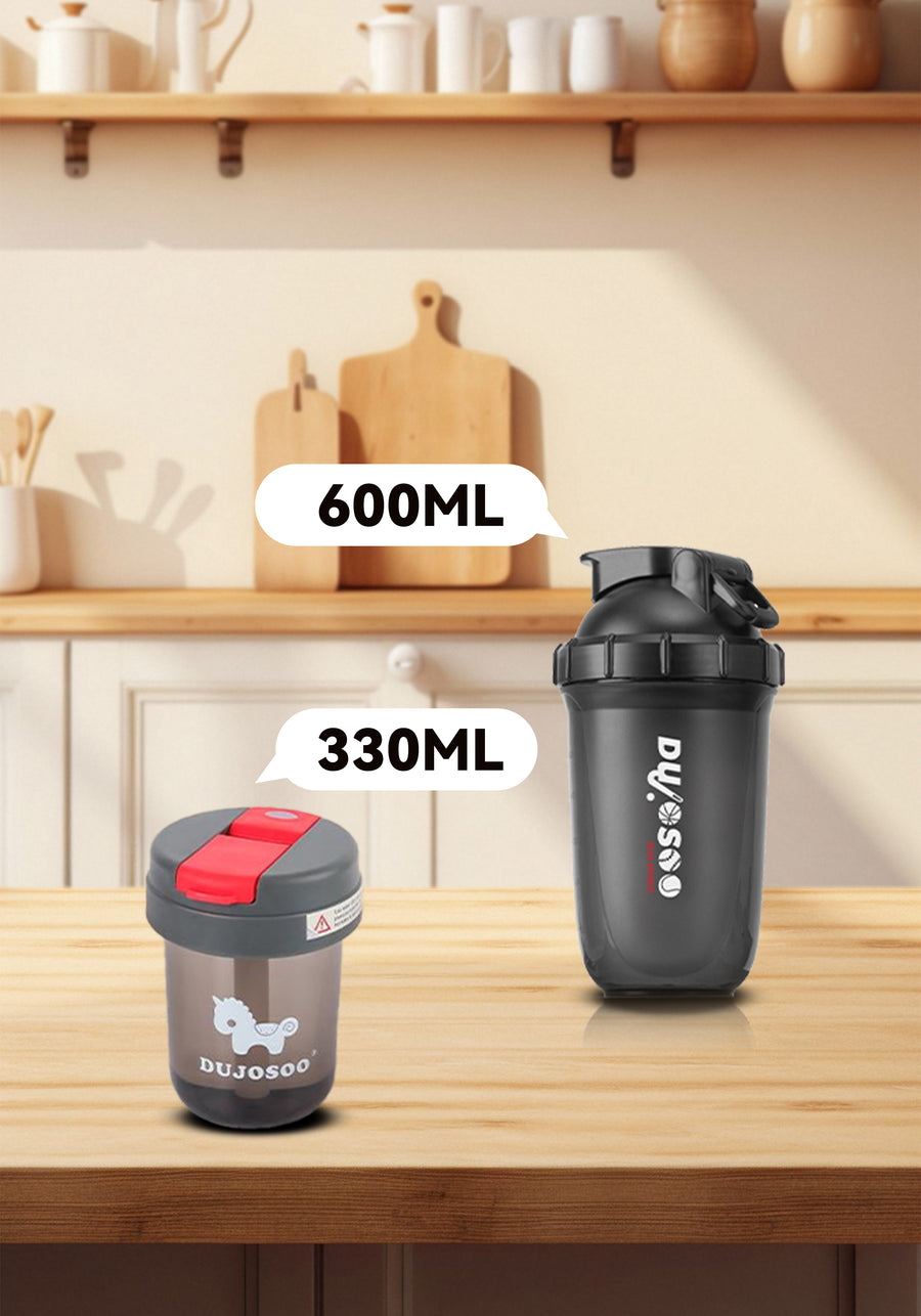 Dujosoo Portable Coffee Shaker Cup, 330ml/600ml